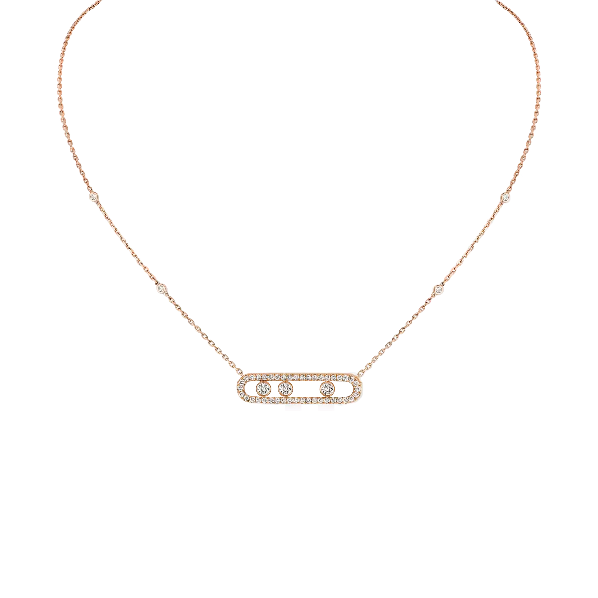 MESSIKA  MOVE PAVÉ PINK GOLD DIAMOND NECKLACE 03994